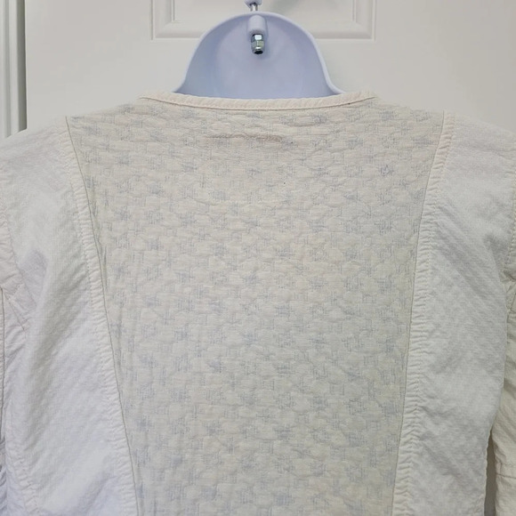 ZARA Women's Quilted White Moto Motorcycle Jacket Zippers Pockets Size L - Picture 9 of 14